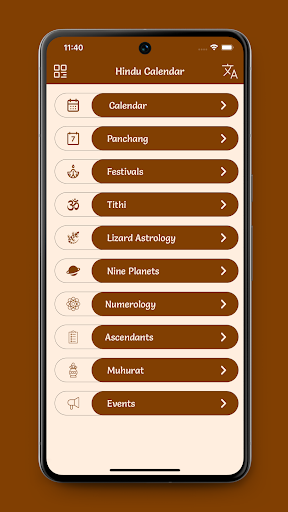 Android application Hindu Calendar 2024 screenshort