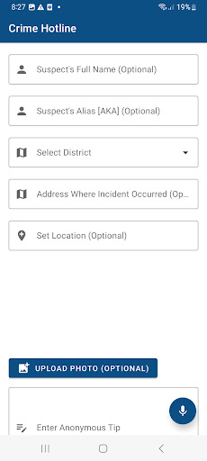 RSLPF Crime Hotline Screen 2