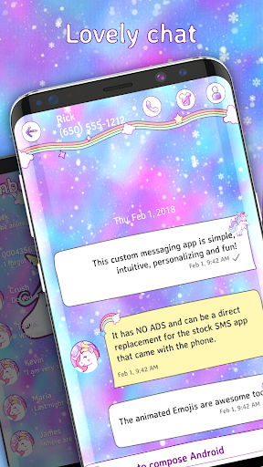 Pink Sms Messenger theme Screenshot 2 - AppWisp.com