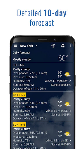 Transparent clock and weather - forecast and radar android2mod screenshots 6
