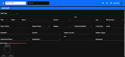 CMS-Admin Screen 2