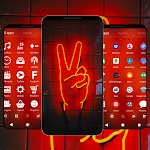 Cover Image of Unduh Red Neon Light Theme  APK