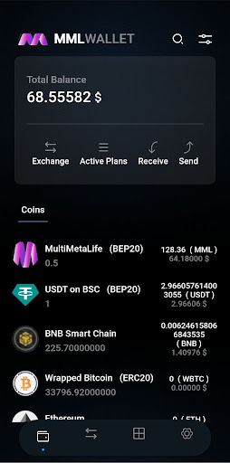 Android application MML Wallet screenshort