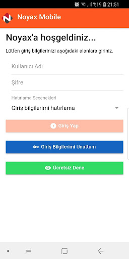 Android application NOYAX MUHASEBE UYGULAMASI screenshort