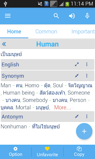 Thai Dictionary Screen 3