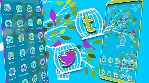 Android application Bird Painting Launcher Theme screenshort