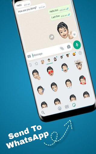 Android application WASticker: Memoji Stickers screenshort