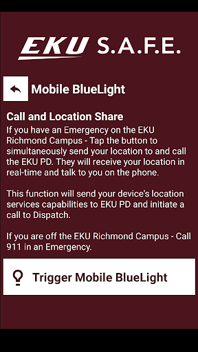 S.A.F.E. - Safety App for EKU Screenshot