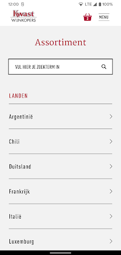 Android application Kwast Wijnen screenshort
