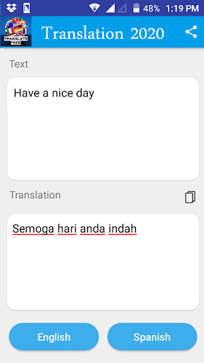 Malay - English Translator Screen 2
