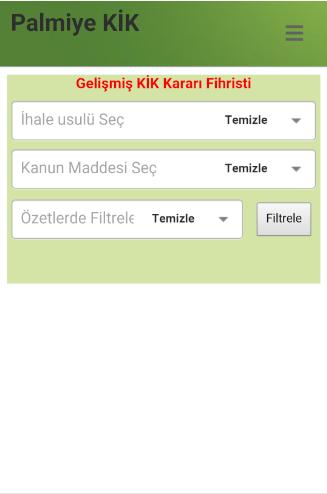 Android application Palmiye Kamu İhale Uygulaması screenshort
