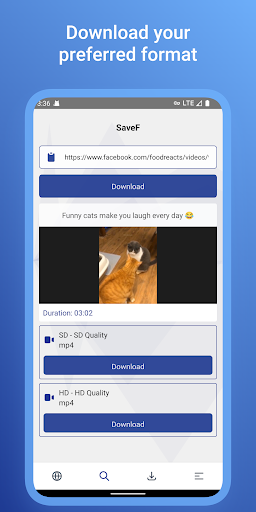 SaveF Video Downloader Screen 2