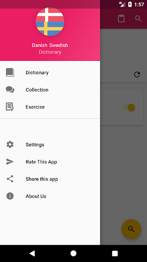 Android application Danish Swedish Dictionary screenshort