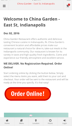 Android application China Garden Indianapolis screenshort