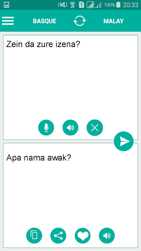 Basque Malay Translator Screen 2
