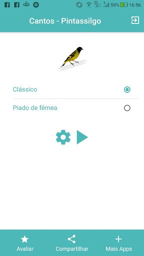 Android application Cantos Pintassilgo screenshort