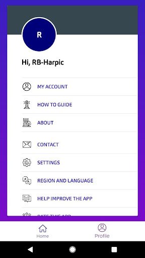 Android application Harpic Vyu screenshort