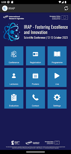 Android application IRAP Scientific Conference screenshort