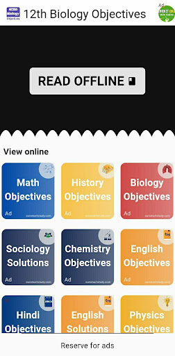 Android application 12th Biology NCERT Objective screenshort