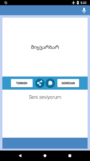 Turkish-Georgian Translator Screen 2