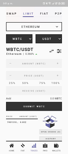 DeFiX3 Wallet Screen 3