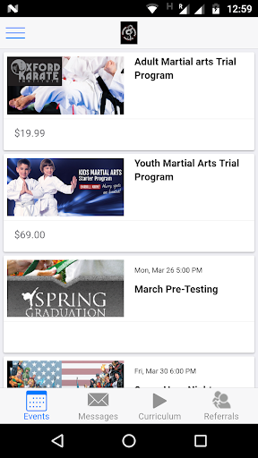 Android application Oxford Karate Institute screenshort