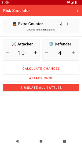 Android application Risk Battle Simulator screenshort