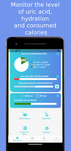 Android application PurineMe Uric Acid Calculator screenshort