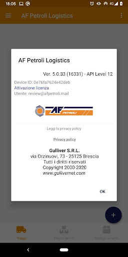 Android application AF PETROLI screenshort