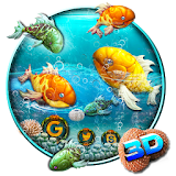 3d abstract sea fish theme icon