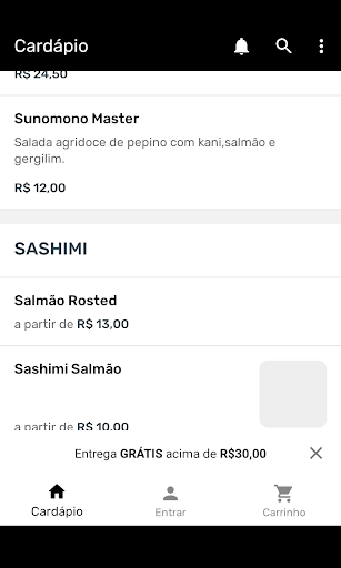 Sushi Master Delivery Screen 2