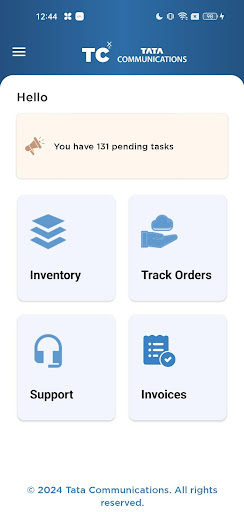 Android application Tata Communications Self Serve screenshort