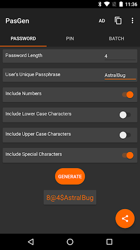 PasGen - Strong Password Maker Screen 2