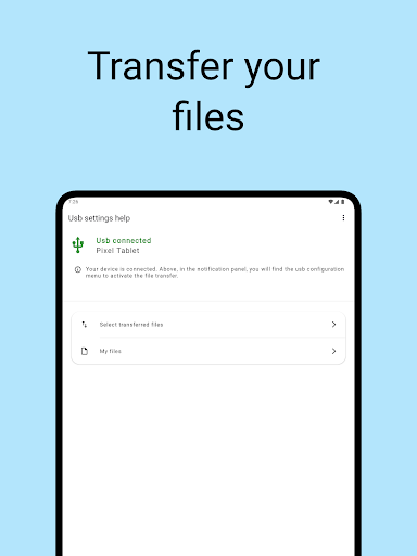 Screenshot of USB settings help