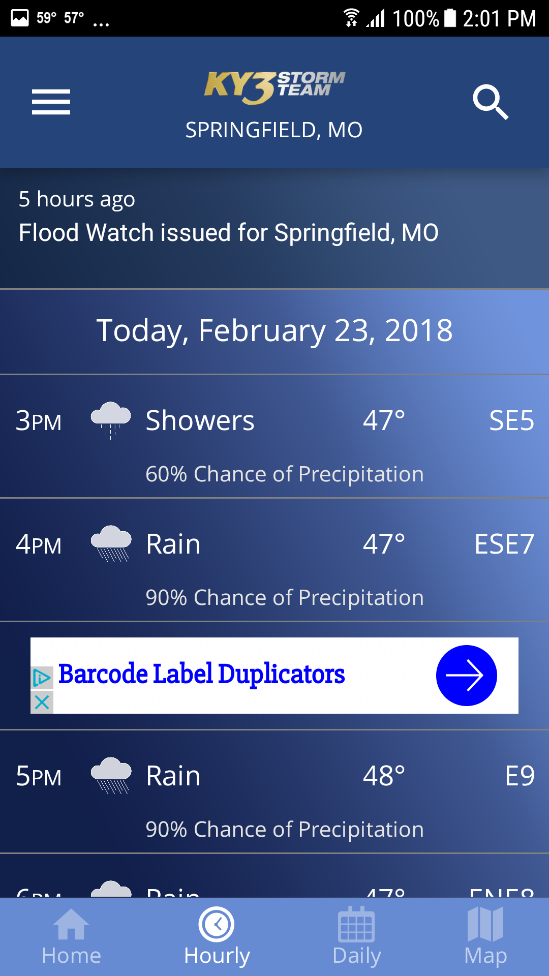 Android application KY3 Weather screenshort