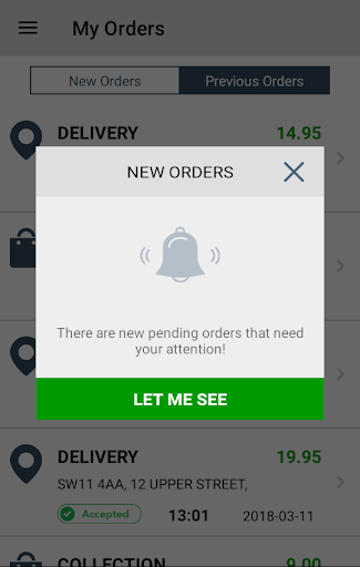 Android application Order Manager screenshort