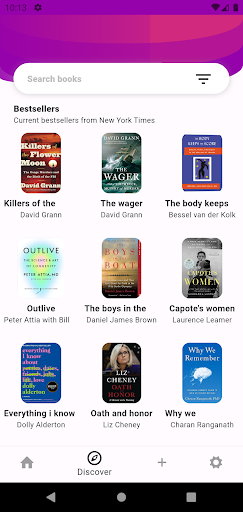 Android application BooksterApp: reading tracker screenshort
