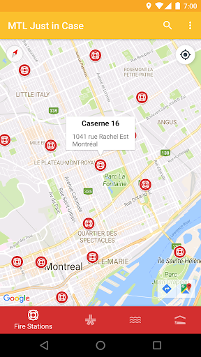 Android application Montreal Just in Case screenshort