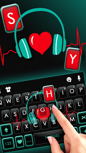 Music Love Heart Keyboard Them Screen 2