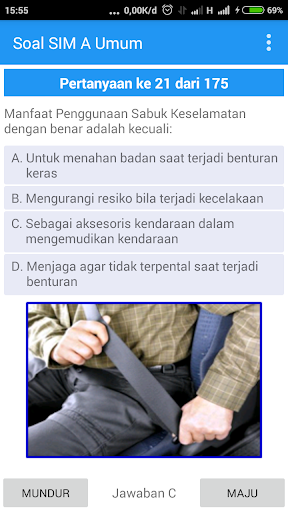 Android application Soal Latihan SIM A Umum screenshort