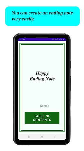 Android application Happy Ending Note screenshort