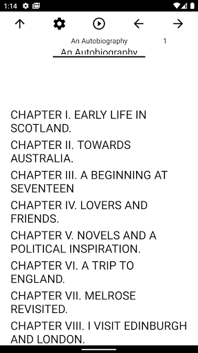 Android application Book, An Autobiography screenshort