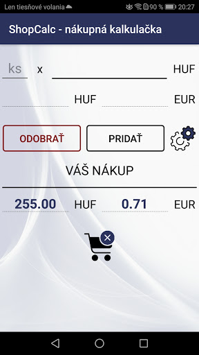 Android application ShopCalc screenshort