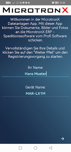 Android application MicrotronX Dateianlagen App screenshort