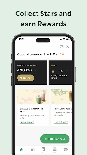 Android application Starbucks Vietnam screenshort