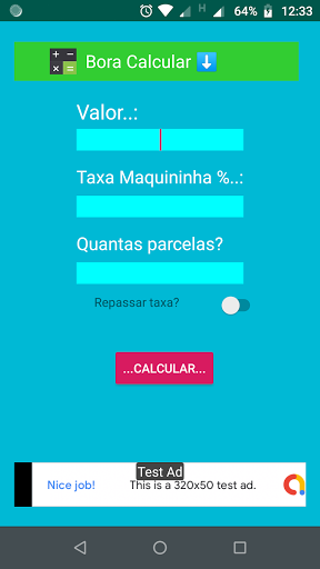 Android application Calculadora de Taxas screenshort