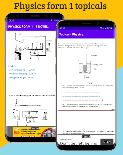 Android application Physics; form 1-4 topicals. screenshort