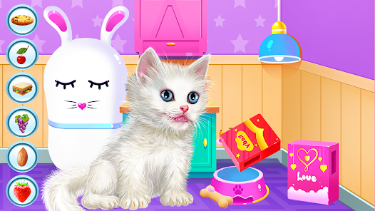 Cat Care Game Online free for Kids,Girls,cute kitty virtual pet games for  mobile Android Phone,tablet play