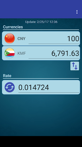 Android application Chinese Yuan x Comorian Franc screenshort