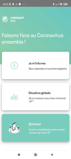 Android application Coronapp-HUG screenshort